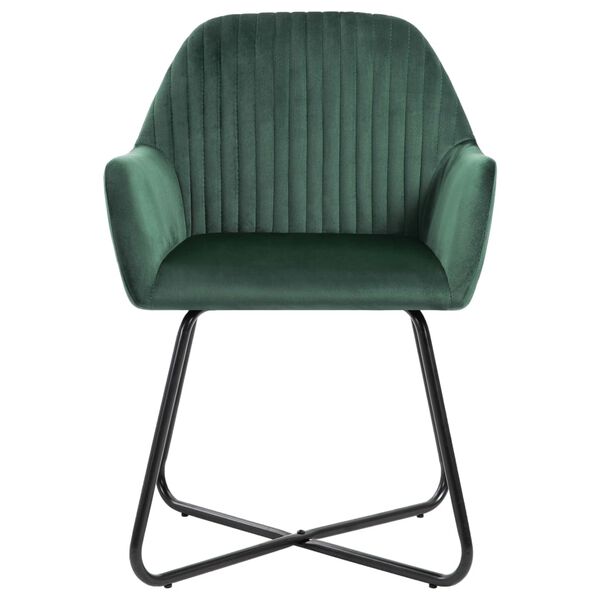 vidaXL Eetkamerstoelen 2 st fluweel groen