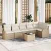 vidaXL Tuin Sofa Set 7 pcs Beige poly rattan