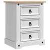 vidaXL Nachtkastje Corona Wit 53 x 39 x 66 cm Massief grenenhout