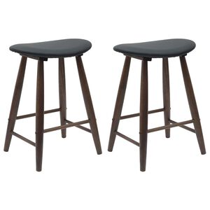 vidaXL Eettafelstoelen 2 st Massief Rubberhout Licht Bruin