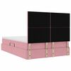 vidaXL Opbergbed met LED met matras met LED Roze 140 x 190 cm Fluweel