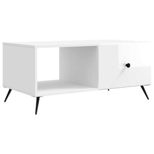 vidaXL Salontafel Hoogglans Wit 90 x 50 x 40 cm Bewerkt hout