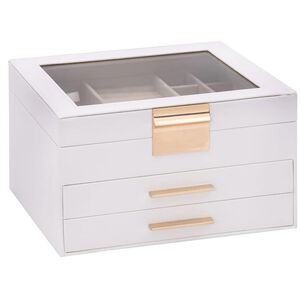 vidaXL Sieradendoosje 3-laags 23x20,5x14 cm wit