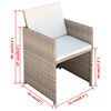 vidaXL 13-delige Tuinset met kussens poly rattan beige
