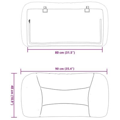 vidaXL Hoofdbordkussen 80 cm stof donkerbruin