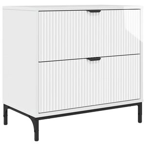 vidaXL Nachtkastje Hoogglans wit 63.5 x 36 x 61 cm Bewerkt hout