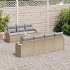 vidaXL Tuinbankenset met kussen 8 pcs Beige poly rattan