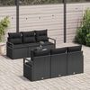 vidaXL Tuin Sofa Set met kussen met opslag 7 pcs Zwart poly rattan