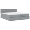 vidaXL Ottoman bed met matras 200x200 cm stof lichtgrijs