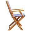 vidaXL Tuinstoelen 4 st inklapbaar stof en massief hout blauw en wit