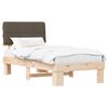 vidaXL Bedframe met Gevoerd Hoofdgedeelte Naturel en taupe 80 x 200 cm