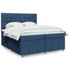 vidaXL Boxspring met matras stof blauw 200x200 cm