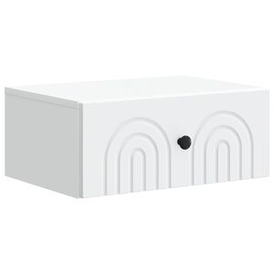 vidaXL Wandbeugel Bedkast met lade Wit 49 x 34,5 x 20 cm Bewerkt hout