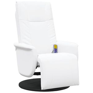 vidaXL Massage Recliner Stoel Wit 71 x 90 x 105 cm Nep Leer