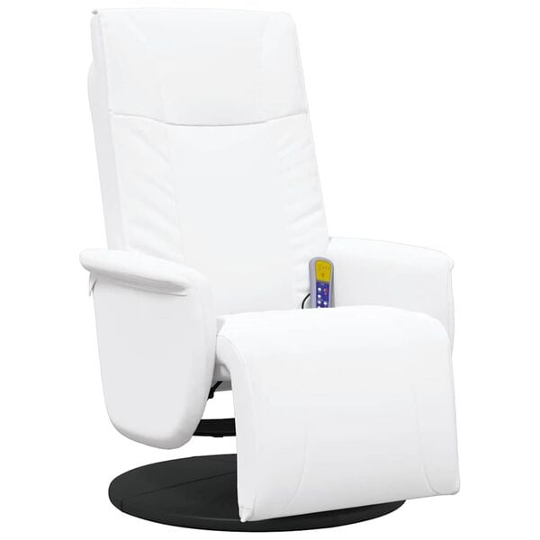 vidaXL Massage Recliner Stoel Wit 71 x 90 x 105 cm Nep Leer