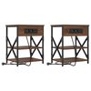 vidaXL Nachtkastje 2 st Bruin Eiken 41 x 31 x 51 cm Bewerkt hout