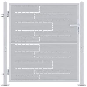 vidaXL Tuinpoort met slot Zilver 85 x 97 cm Roestvrij staal