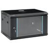 vidaXL Netwerkkasten met opslag Black 600 x 450 x 375 mm Staal