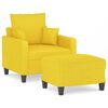 vidaXL Fauteuil met voetenbank 60 cm stof lichtgeel