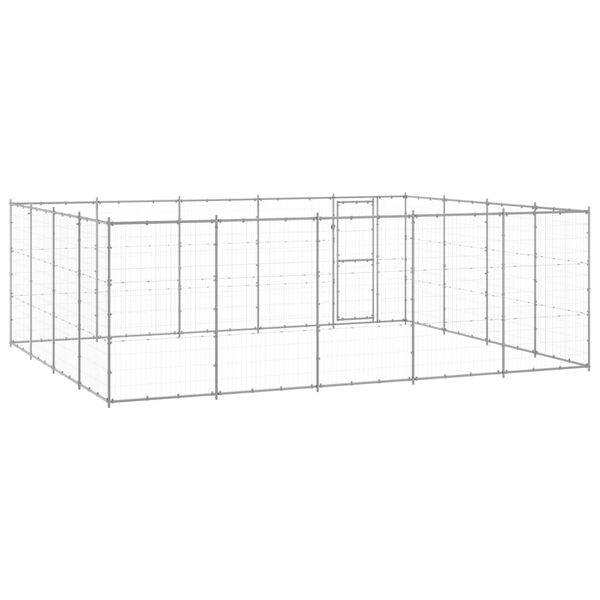 vidaXL Hondenkennel 24,2 m&sup2; gegalvaniseerd staal