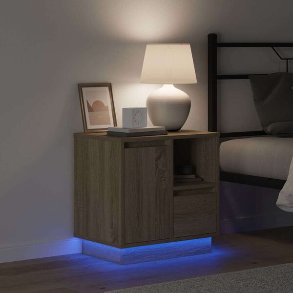 vidaXL Nachtkastje Sonoma Eiken 50 x 34,5 x 50 cm. Bewerkt hout