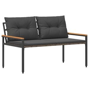 vidaXL Tuinbank 2 -Seater 116 x 67,5 x 72 cm poly rattan Donkergrijs