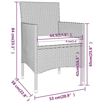 vidaXL 5-delige Loungeset poly rattan zwart