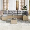 vidaXL Tuin Sofa Set 8 pcs Beige Poly riet