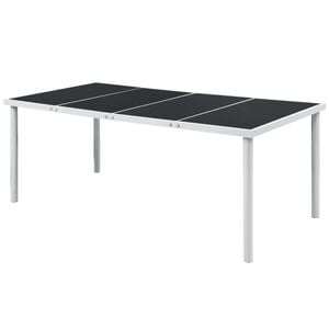 vidaXL Tuintafel 190x90x74 cm staal zwart