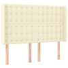 vidaXL Hoofdbord met randen 147x16x118/128 cm kunstleer cr&egrave;mekleurig