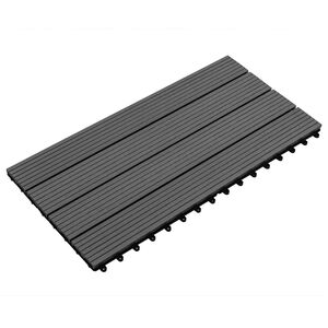 vidaXL Terras Tegel 6 st Zwart 60 x 30 cm WPC