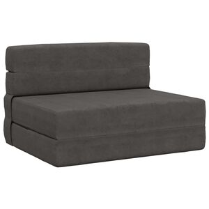 vidaXL Vouwbare Bankbed Donkergrijs 70 x 72 x 60 cm Stof