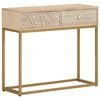 vidaXL Wandtafel 90x30x76 cm massief mangohout en ijzer
