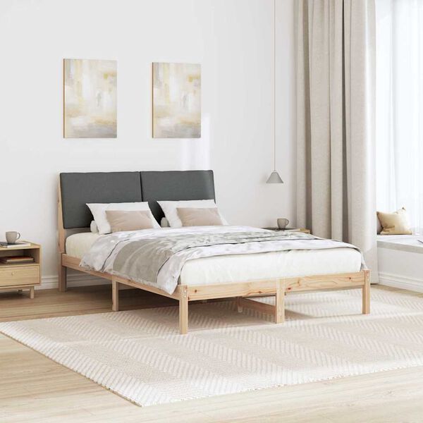 vidaXL Bedframe Bruin en donkergrijs 140 x 200 cm Massief grenenhout