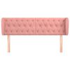 vidaXL Hoofdbord met randen 163x23x78/88 cm fluweel roze