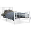 vidaXL Bedframe met hoofd- en voeteneinde metaal wit 100x200 cm