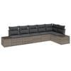vidaXL Tuin Sofa Set met kussen 6 pcs Grijs poly rattan