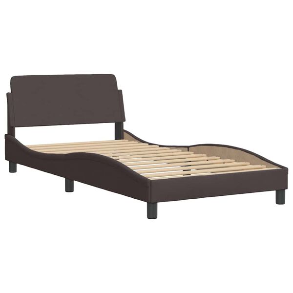 vidaXL Bedframe "Dover" 100x200 cm stof donkerbruin