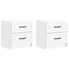 vidaXL Nachtkastje met lade 2 pcs Hoogglans Wit 43 x 34,5 x 44,5 cm