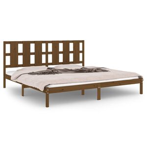 vidaXL Bedframe massief grenenhout honingbruin 200x200 cm