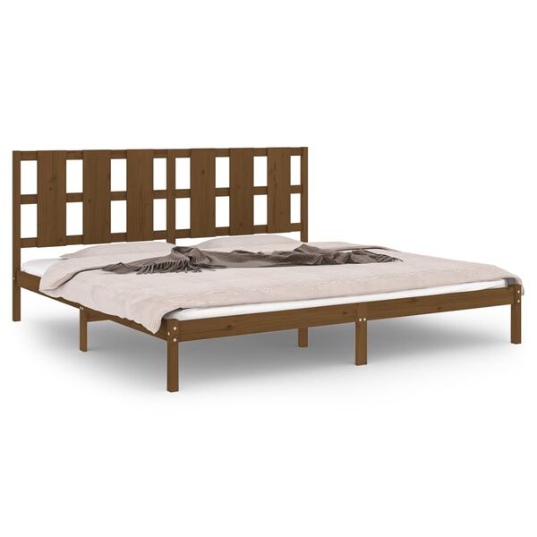 vidaXL Bedframe massief grenenhout honingbruin 200x200 cm