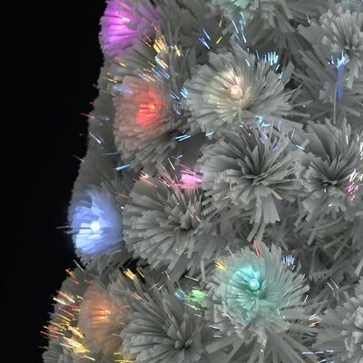 vidaXL Kunstkerstboom met verlichting 210 cm glasvezel wit
