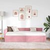 vidaXL Hoekbedframe met hoofdeinde Roze 90 cm x 200 cm Fluweel