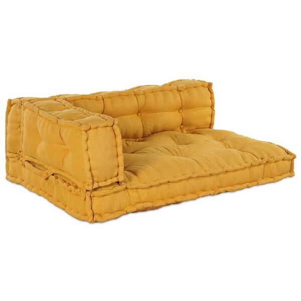 vidaXL Pallet Sofa Kussen Geel Stof