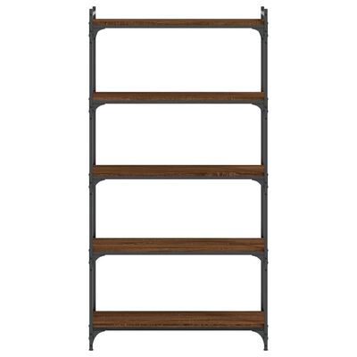 vidaXL Boekenkast 5-laags 80x30x154 cm bewerkt hout bruin eikenkleur