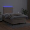 vidaXL Boxspring met matras en LED kunstleer cappuccinokleur 120x190cm
