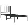 vidaXL Bedframe met hoofdbord metaal zwart 75x190 cm