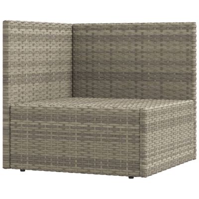 vidaXL 4-delige Loungeset met kussens poly rattan grijs