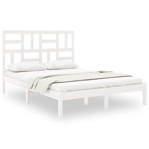 vidaXL Bedframe massief hout wit 140x200 cm