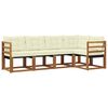 vidaXL Buiten bankenset met kussen 5 pcs Natuurlijk en Beige